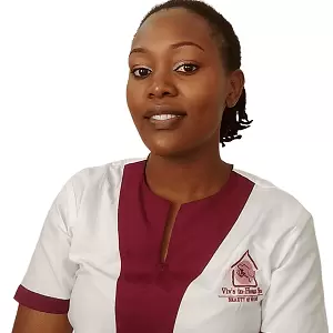 Vivian Nyaga, a mobile massage, waxing, and beauty therapist with Viv's in-Houz spa in Nairobi